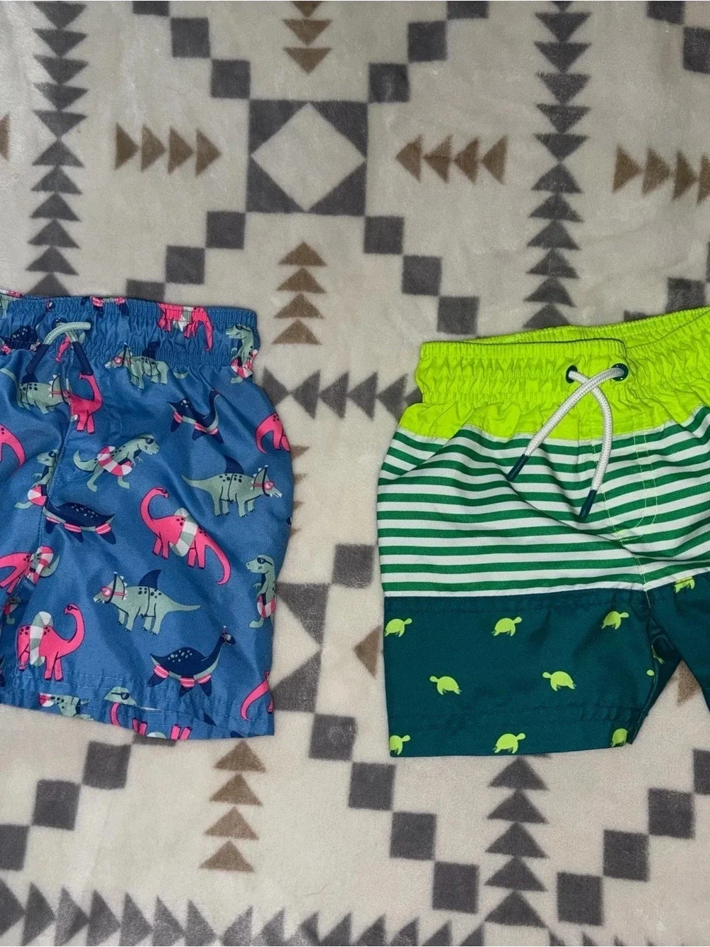 Cat & Jack Boys Swim Trunks Set Blue & Green Size 3T Like New